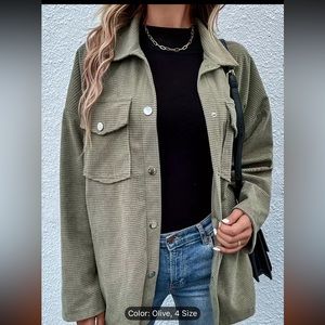 Olive green shacket - perfect for layering